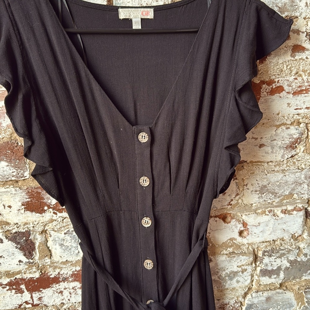 Gianni Bini Black Flutter Sleeve Maxi Dress - Picture 2 of 4